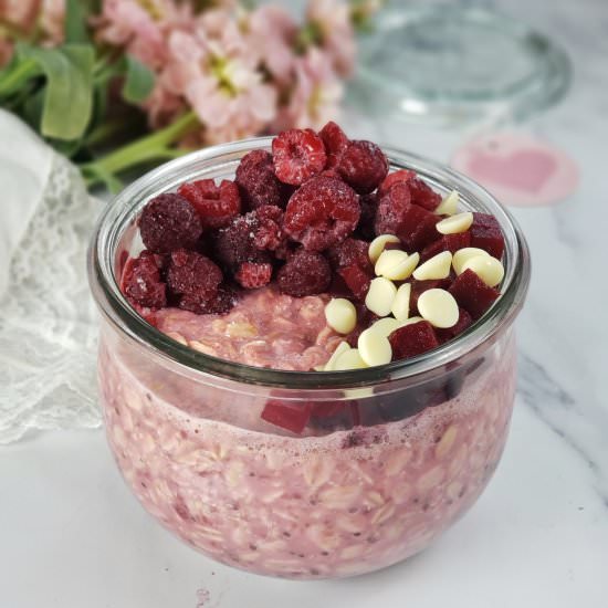 Raspberry Beet Overnight Oats