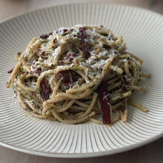 Chard Pesto Pasta