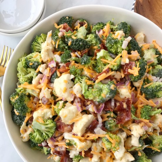 Broccoli and Cauliflower Salad