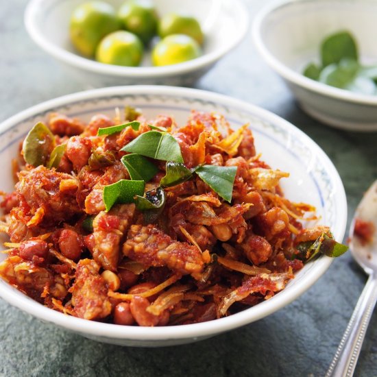 Dried Sambal Ikan Bilis with Tempe