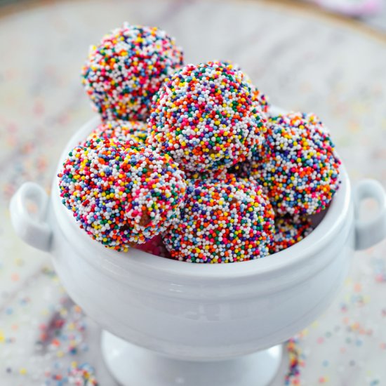 Birthday Cake Doughnut Holes