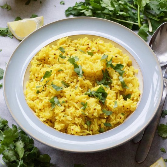 Easy Turmeric Rice (Vegan, GF)