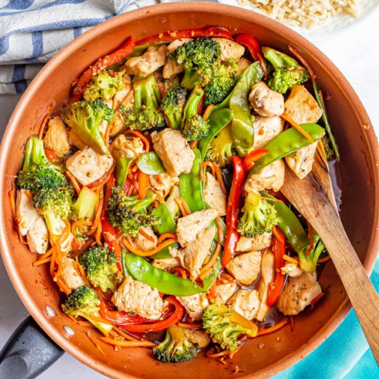 Honey garlic chicken stir fry