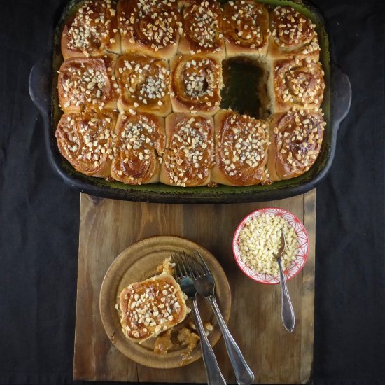 Sticky Caramel Spelt Buns