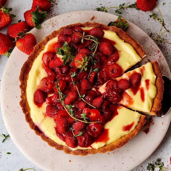 Roasted Strawberry Sumac Tart