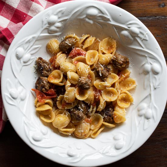 Orecchiette with Sausage & Tomatoes