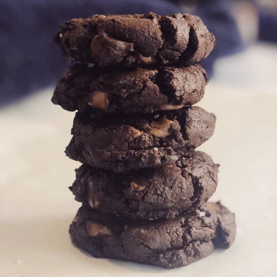 Chocolate Cookies with Sea Salt