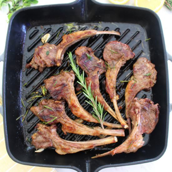 Cast Iron Grilled Lamb Chops