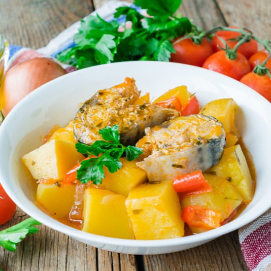 Vegetable Stew with Mackerel