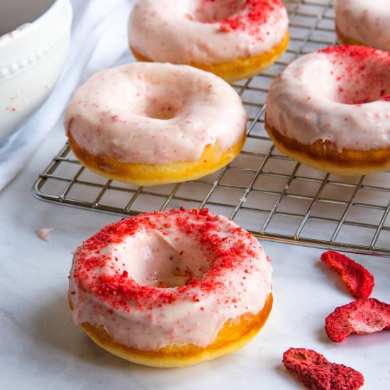 Strawberry Lemon Doughnuts