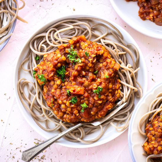 Store Cupboard Lentil Bolognese