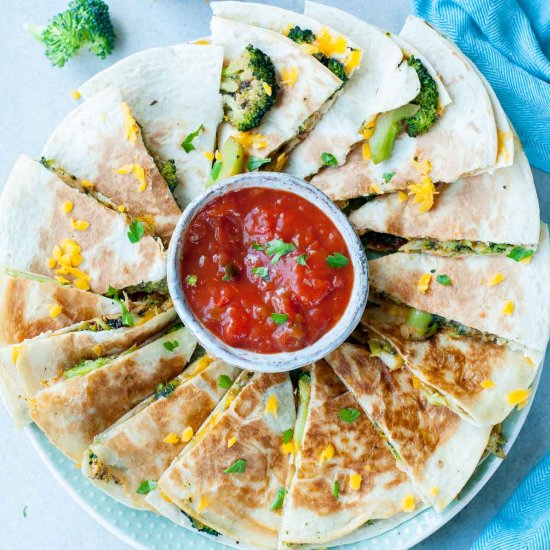 Broccoli cheddar quesadillas