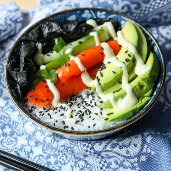 Smoked Salmon Sushi Bowls