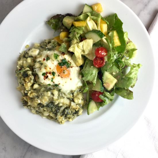 Polenta with Corn, Eggs & Feta