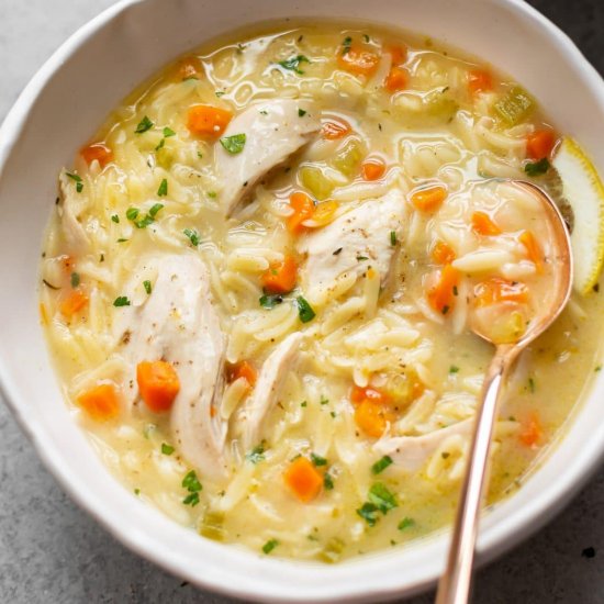 lemon chicken orzo soup