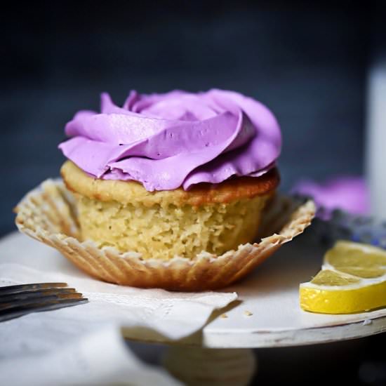 Low-Carb Lemon Lavender Cupcakes