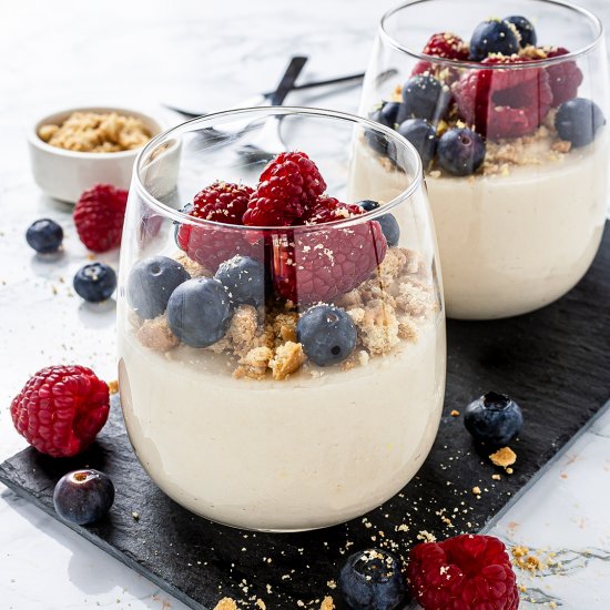 Vegan Lemon Posset with Berries