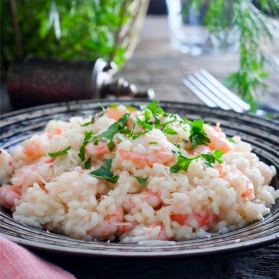 Lemon Risotto with Prawns