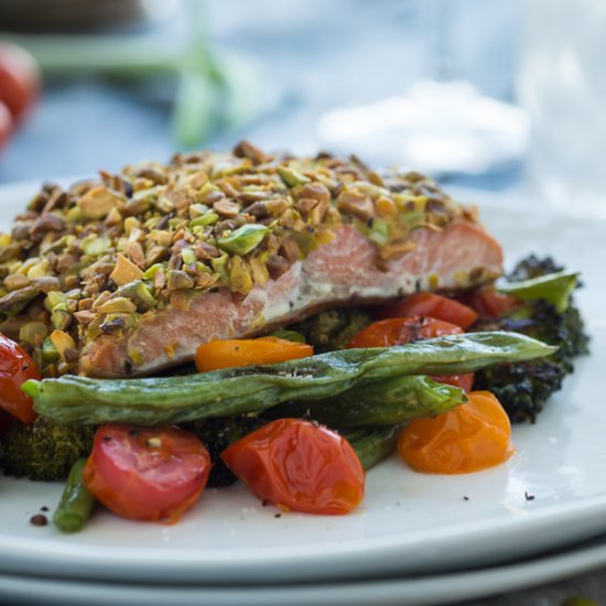 Roasted Salmon with Pistachio Crust