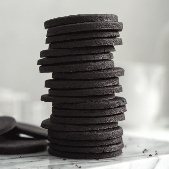 Black Cocoa Shortbread Cookies