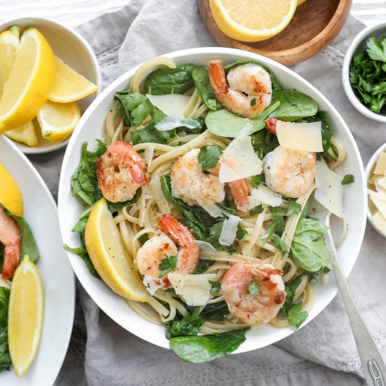 Shrimp Scampi with Spinach