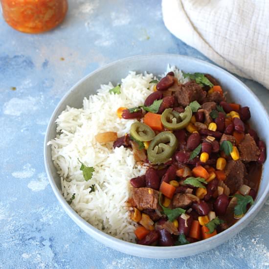 Lockdown beef chili