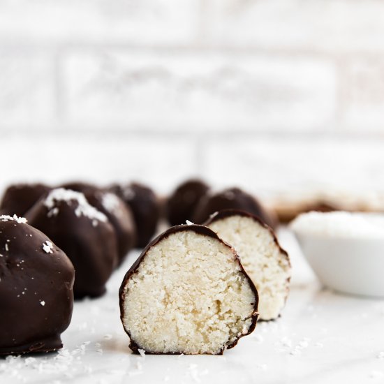 Vegan coconut chocolate truffles