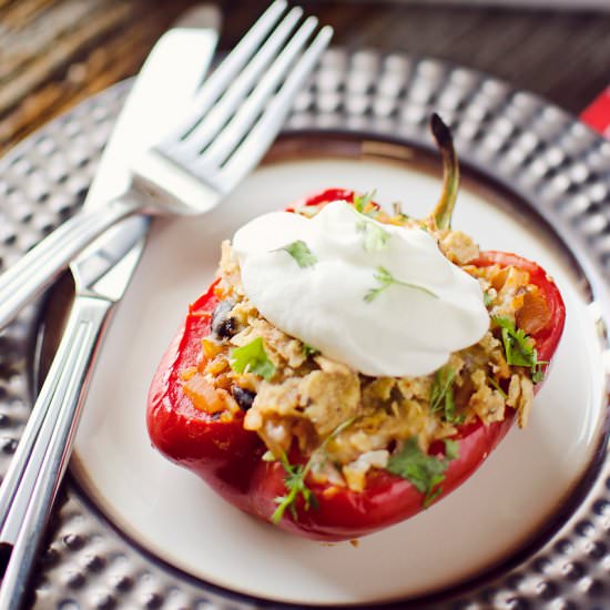 Chipotle Chicken & Rice Peppers