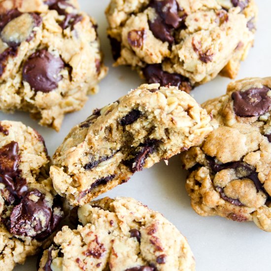 Eggless Wholewheat Oat Cookies