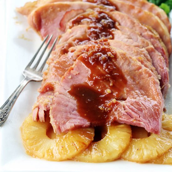 Pineapple + Bourbon Honey Baked Ham