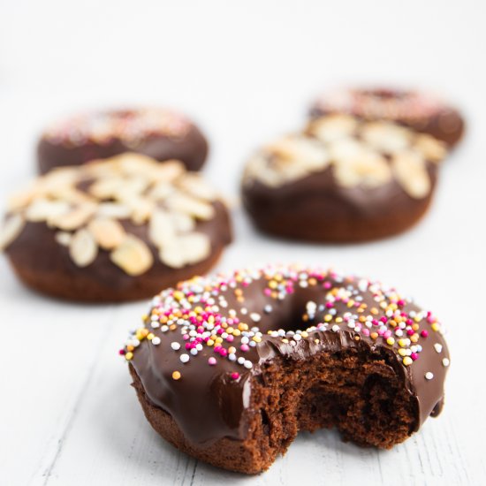 Vegan Baked Donuts with Chocolate