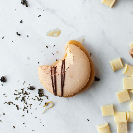 Darjeeling Tea Macarons with Yuzu