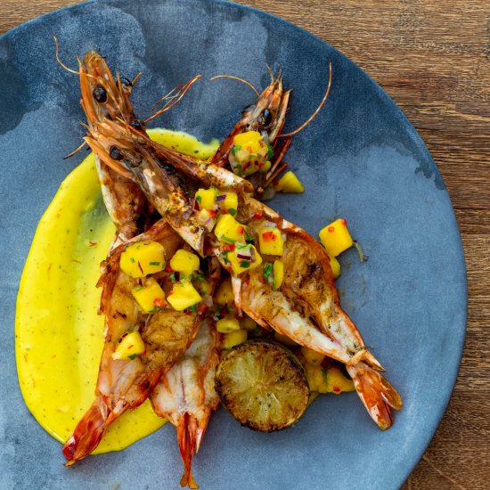 Grilled Prawns & Saffron Aioli