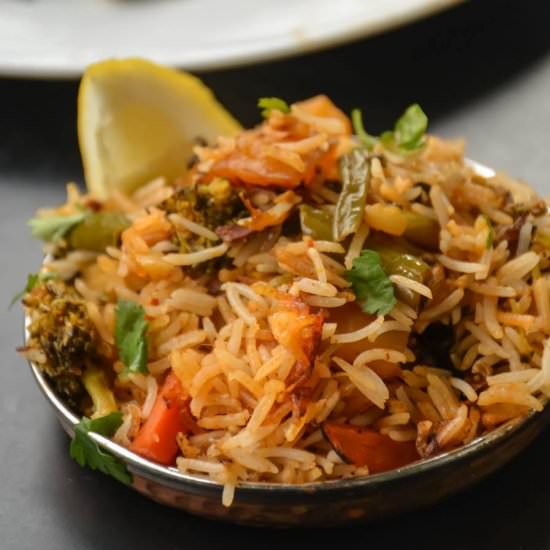 nurtured / vegan home style biryani