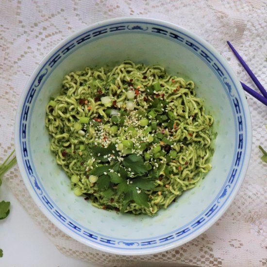 Garlic Mustard Ramen Noodles