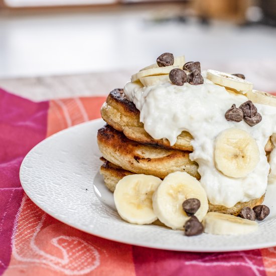 Chocolate Chip PB2 Pancakes