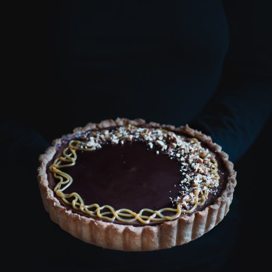 Chocolate Hazelnut Caramel Tart