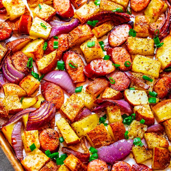 Sheet Pan Sausage & Potatoes 