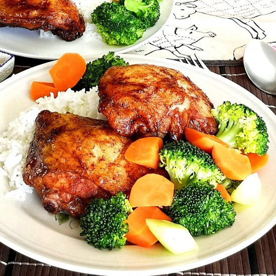 Asian chicken thighs (oven-baked)