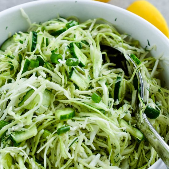 Green Cabbage Cucumber Salad