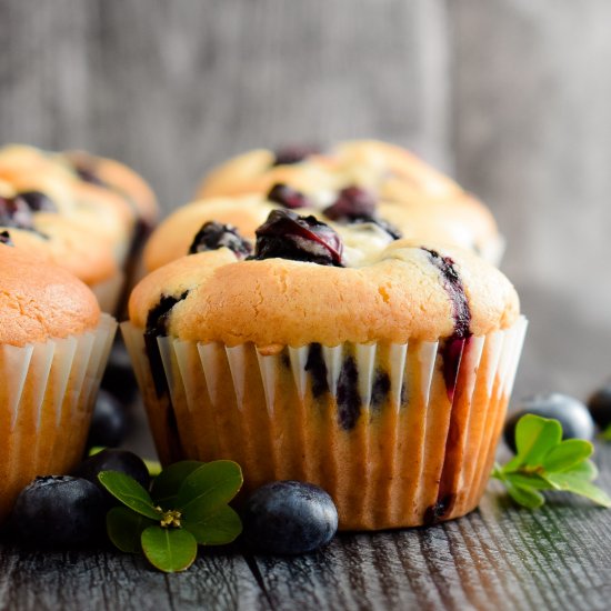 Sour Cream Blueberry Muffins