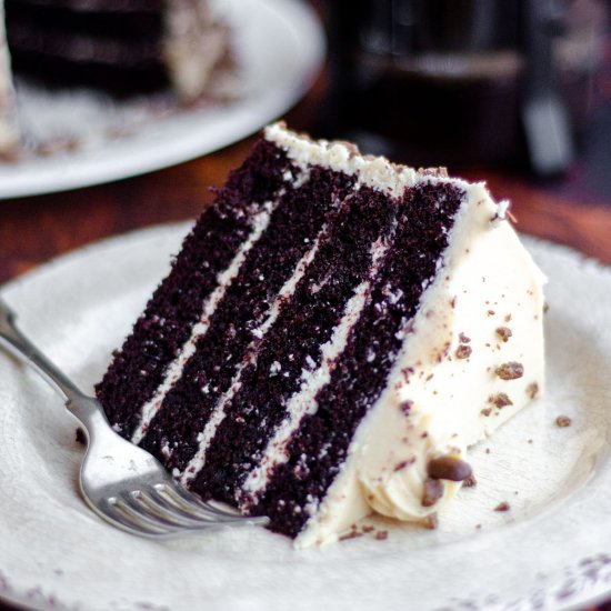 mocha cake with coffee buttercream