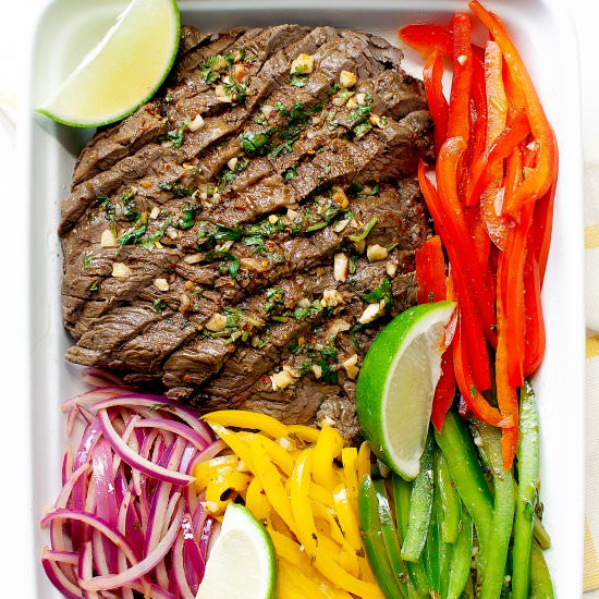 Chili Lime Steak Fajitas