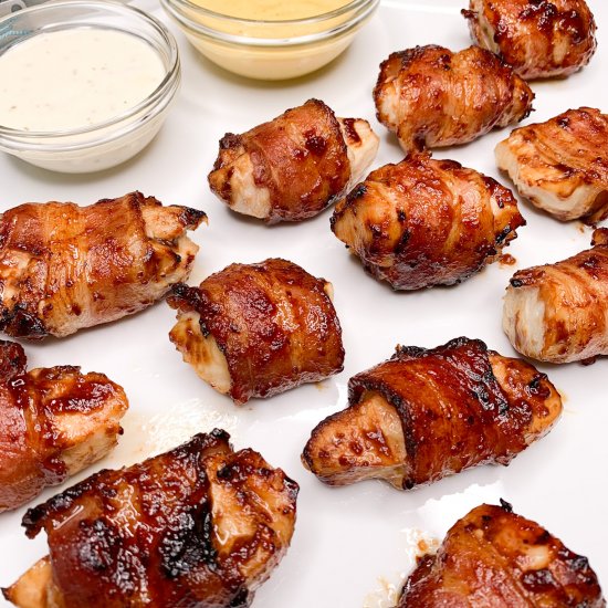 Air Fryer Bacon Wrapped BBQ Chicken