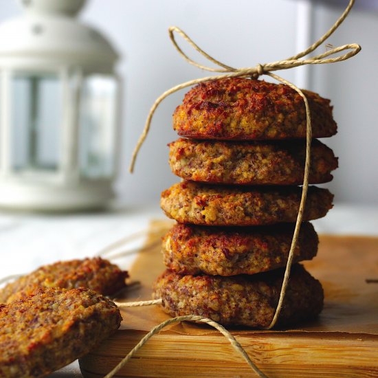 3-ingredients almond banana cookies