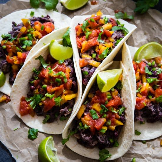 Bean Tacos with Tomato Salsa