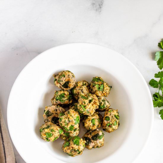 Spinach and Herb Chicken Meatballs