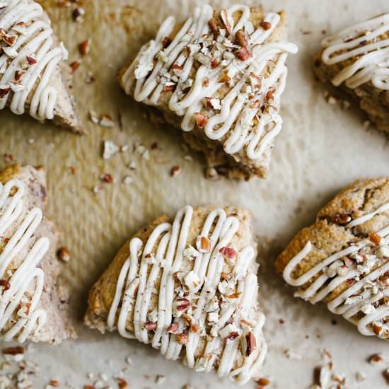 Pecan Scones w/ Brown Butter Glaze