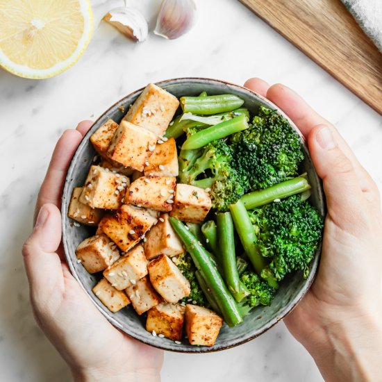 Crispy Tofu with Sauteed vegetables