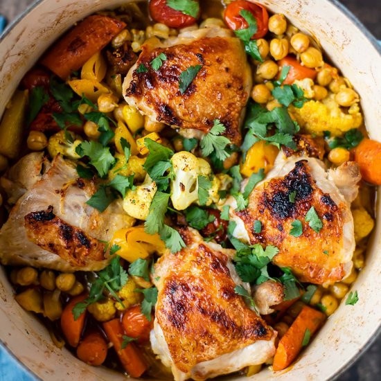 Dutch Oven Chicken & Apricot Tagine